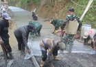 Pantang Menyerah Demi Warga, Satgas TMMD Kebumen Kebut Pembangunan Jalan Beton di Desa Seboro